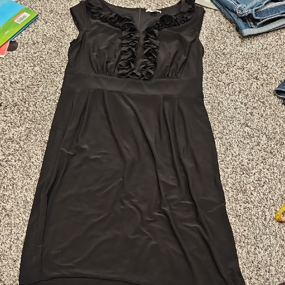 Cato Black Ruffle Midi Dress Size Small
